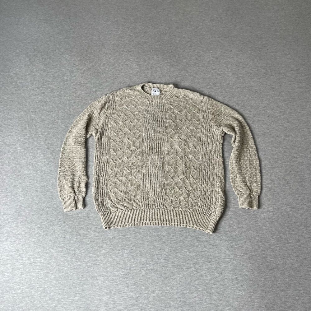 ZARA Women’s Cable Knit Pullover Crewneck Sweater - Picture 7 of 7